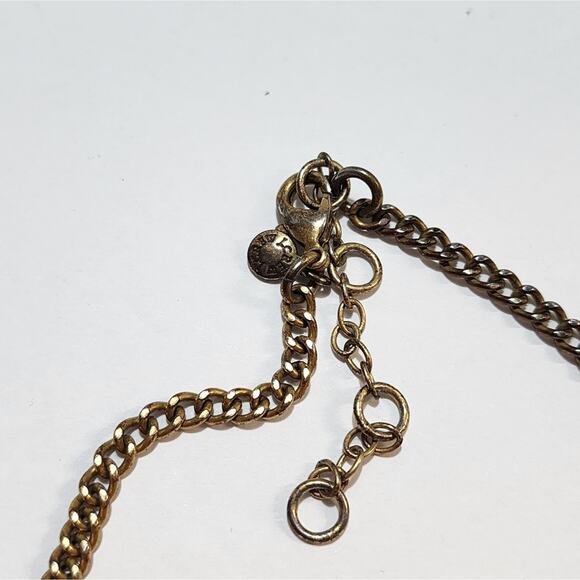 J. Crew Antique Gold Clear‎ Starburst Art Deco Necklace - Picture 7 of 8